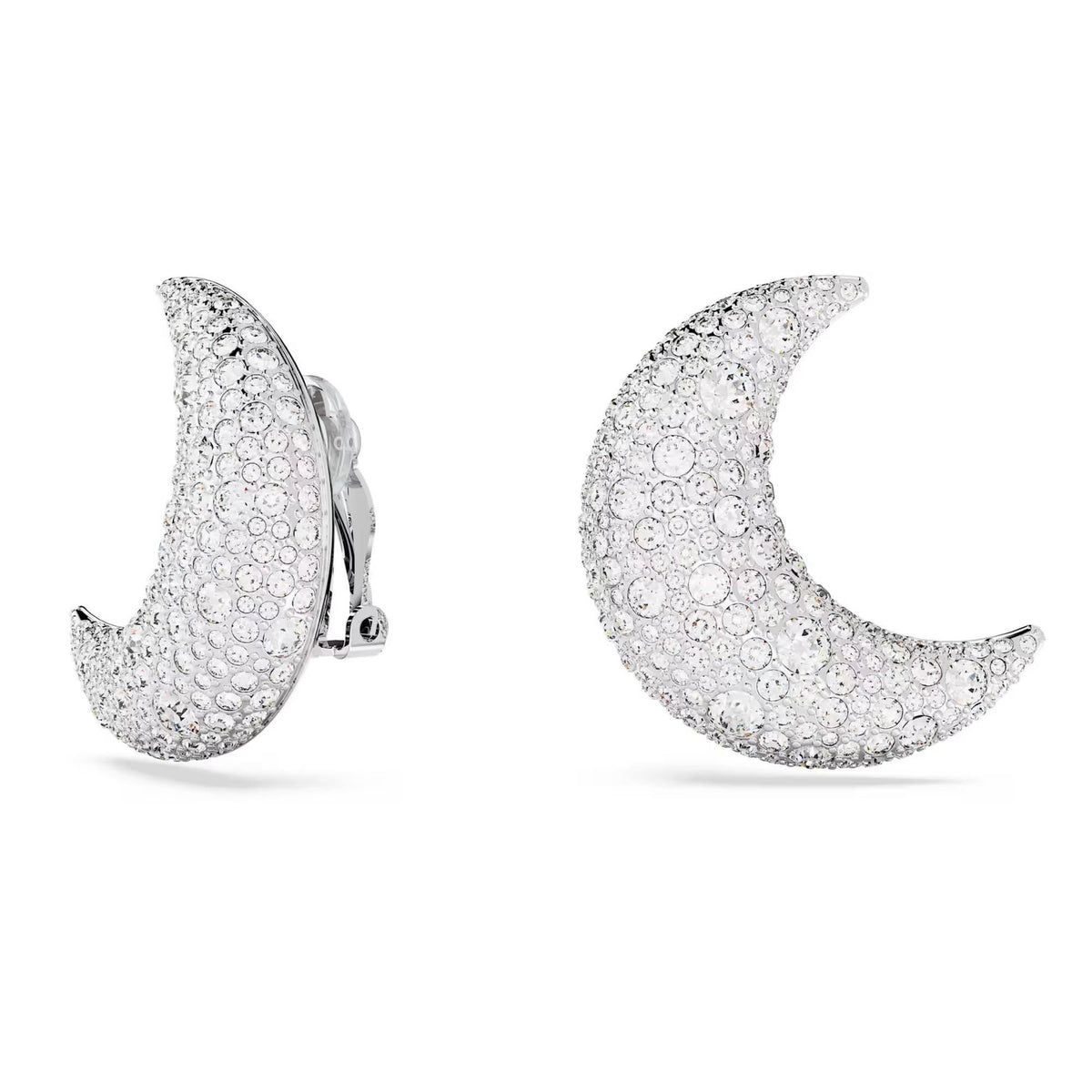 Swarovski Ohrclips Damen Luna Mond Weiß Rhodiniert 5666158