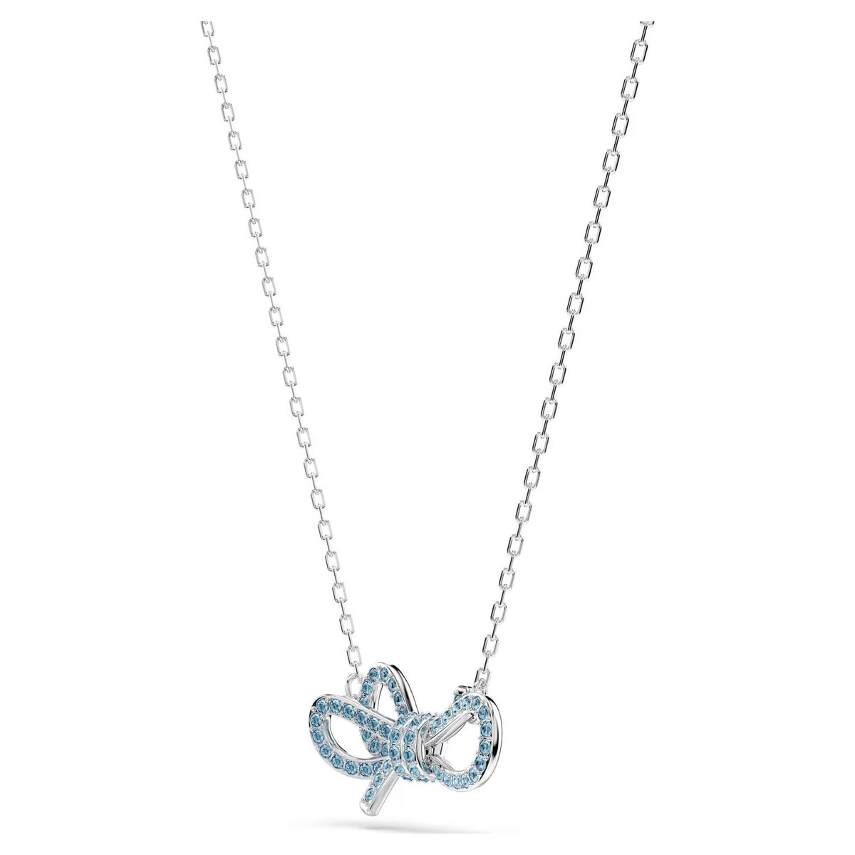 Swarovski Lifelong Bow Set Damen Halskette und Ohrringe Blau Rhodiniert 5723554
