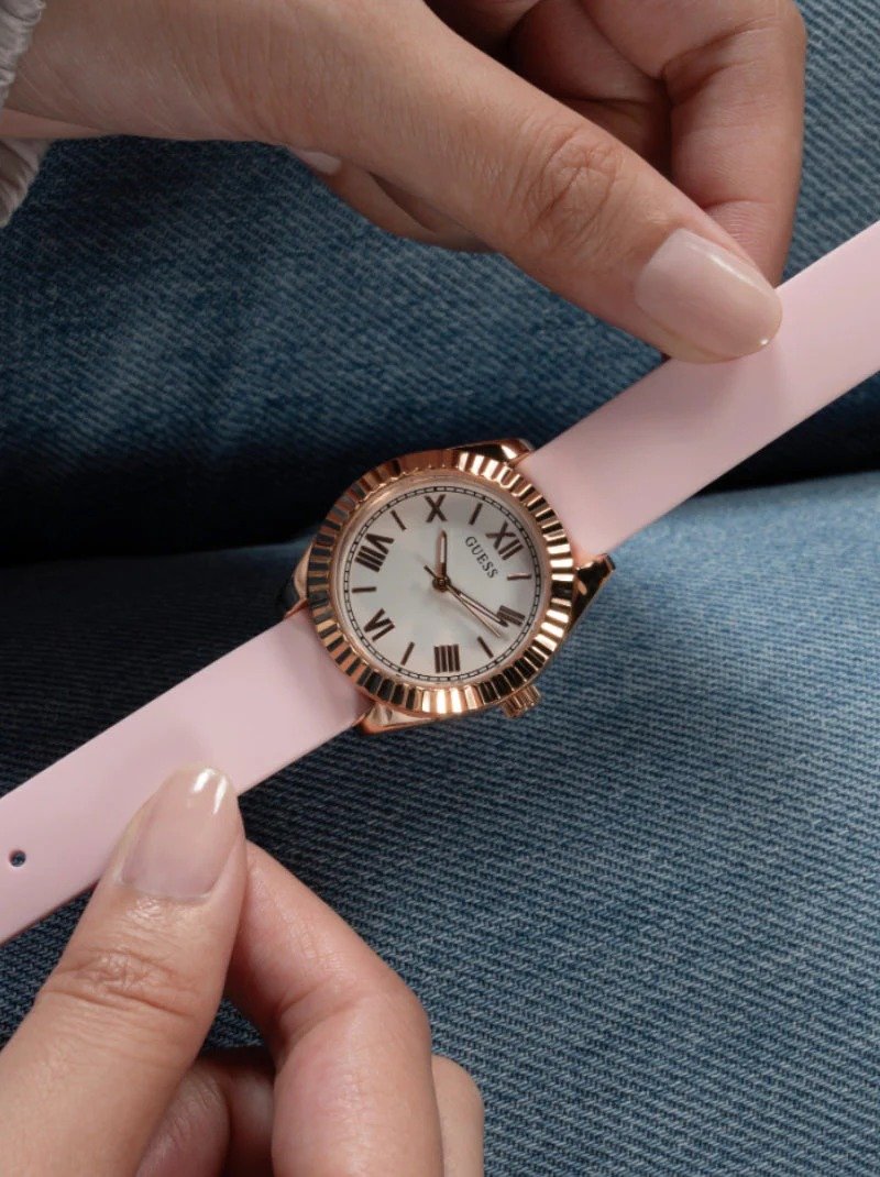 Guess Damen Armbanduhr Mini Luna rosa, rosegold GW0724L3