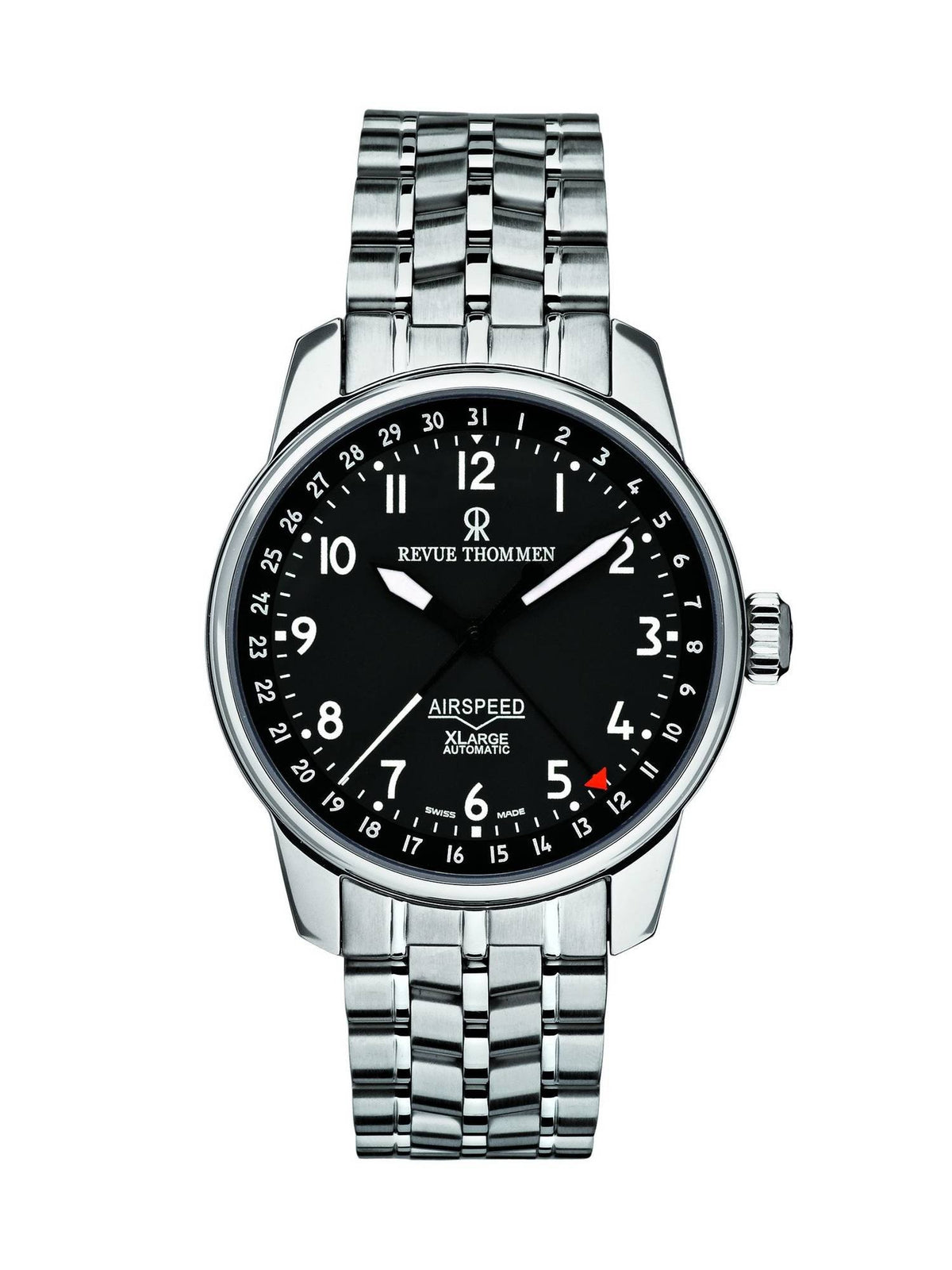 Revue Thommen Herren Armbanduhr  Airspeed Xlarge 40.5 mm Date Pointer Armband Edelstahl 16050.2137