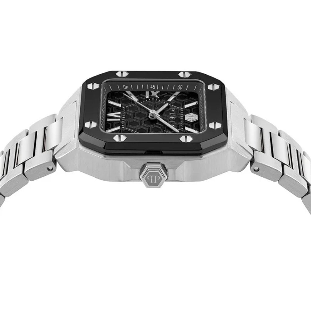 Philipp Plein Herrenuhr Plein Edge Silberfarben, Schwarz PWYGA0226