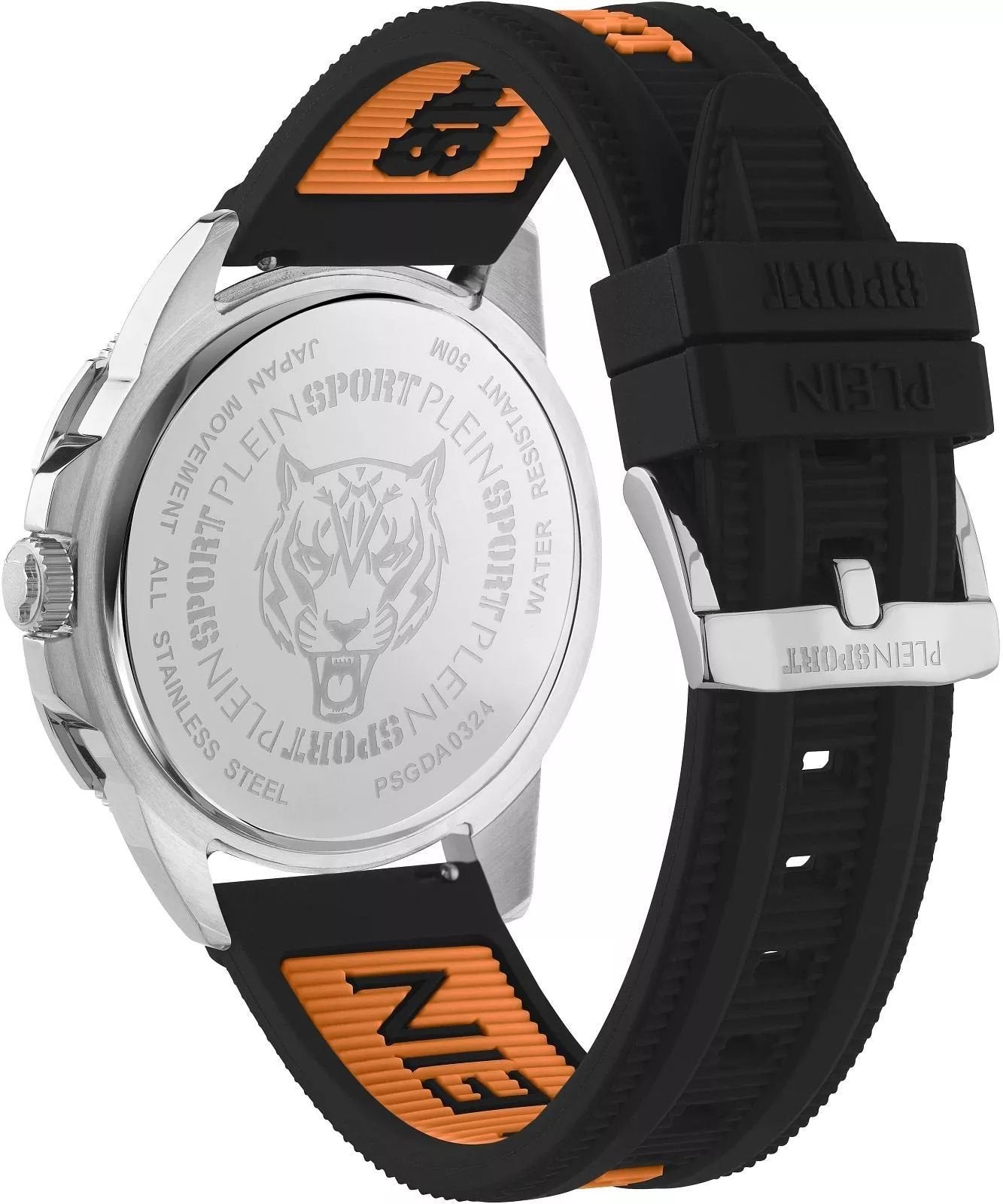 Plein Sport Herren Uhr Rampage PSGDA0324 Schwarz/Orange Silikon 44 mm