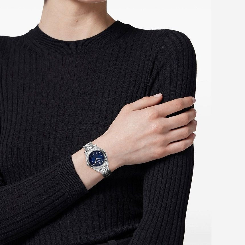 Versace Armbanduhr Damen Greca Time Lady Petite Blau Silber VE9CA0124