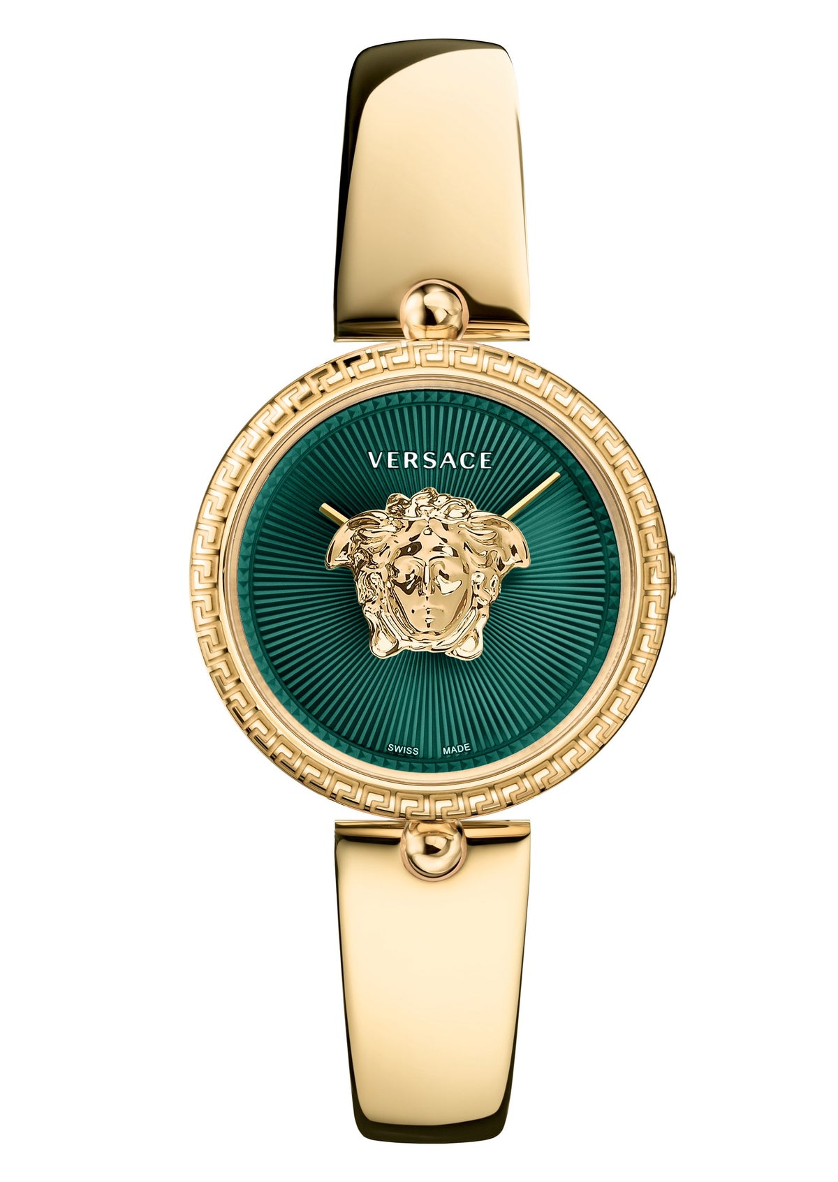 Versace Armbanduhr Damen Palazzo 34 Goldfarben Grün VECQ03425