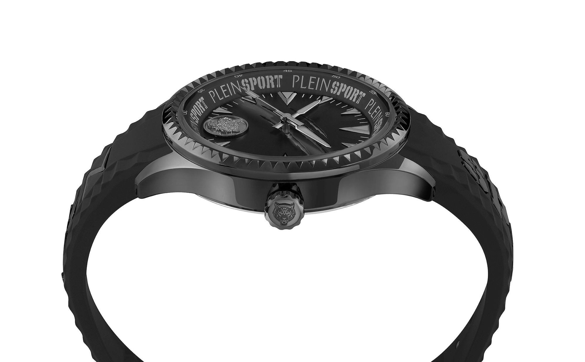 Plein Sport Herren Uhr Lineman PS5BA0424 Schwarz Silikon 45 mm