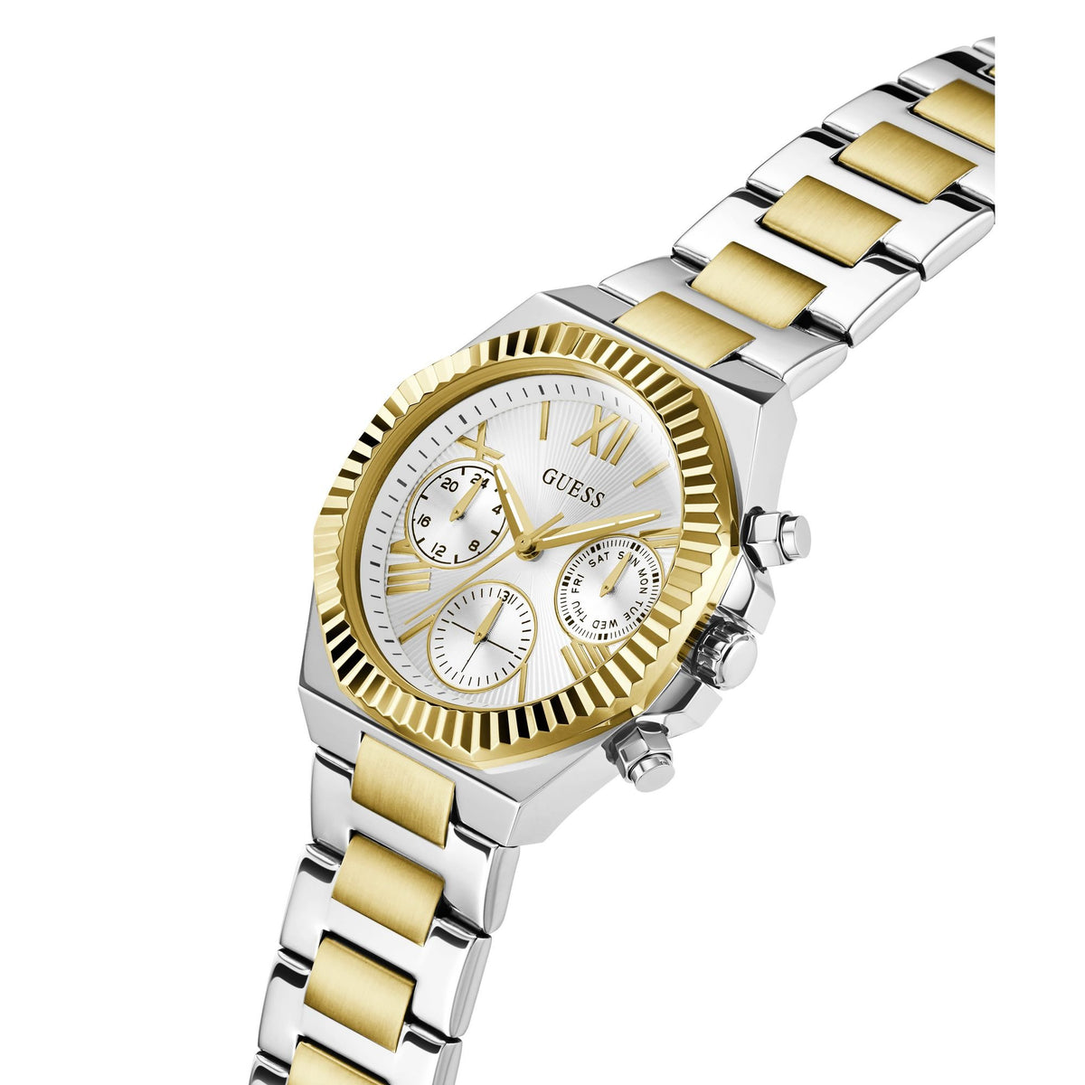 Guess Damen Multifunktionsuhr EQUALITY GW0769L3 Silber und Gold