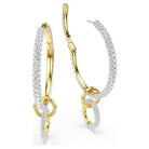 Swarovski Ohrringe Damen Dextera Kreolen Rundschliff Weiß Goldfarben 5738201
