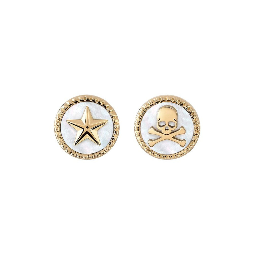 Philipp Plein Damen Ohrringe Ohrstecker PLEIN MINI LOGO Goldfarben PJ2EA07EU