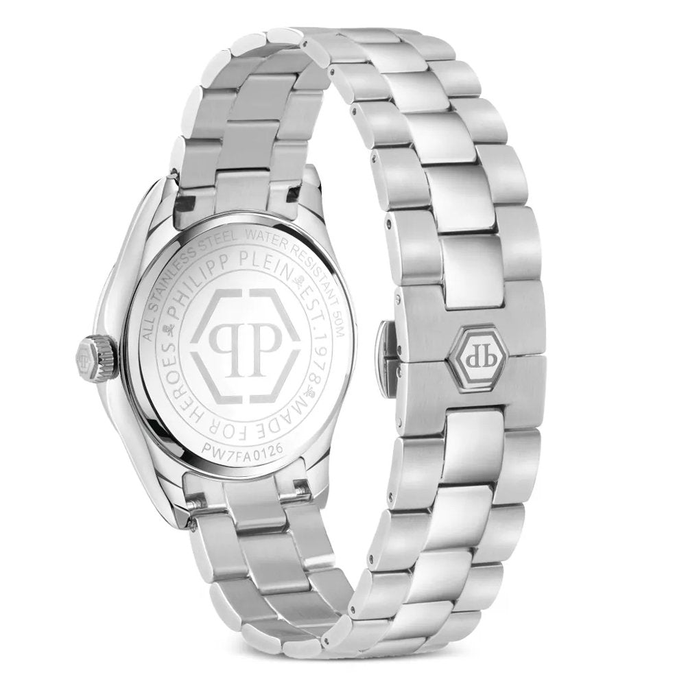 Philipp Plein Damenuhr Queen Supreme Silberfarben, Schwarz PW7FA0126