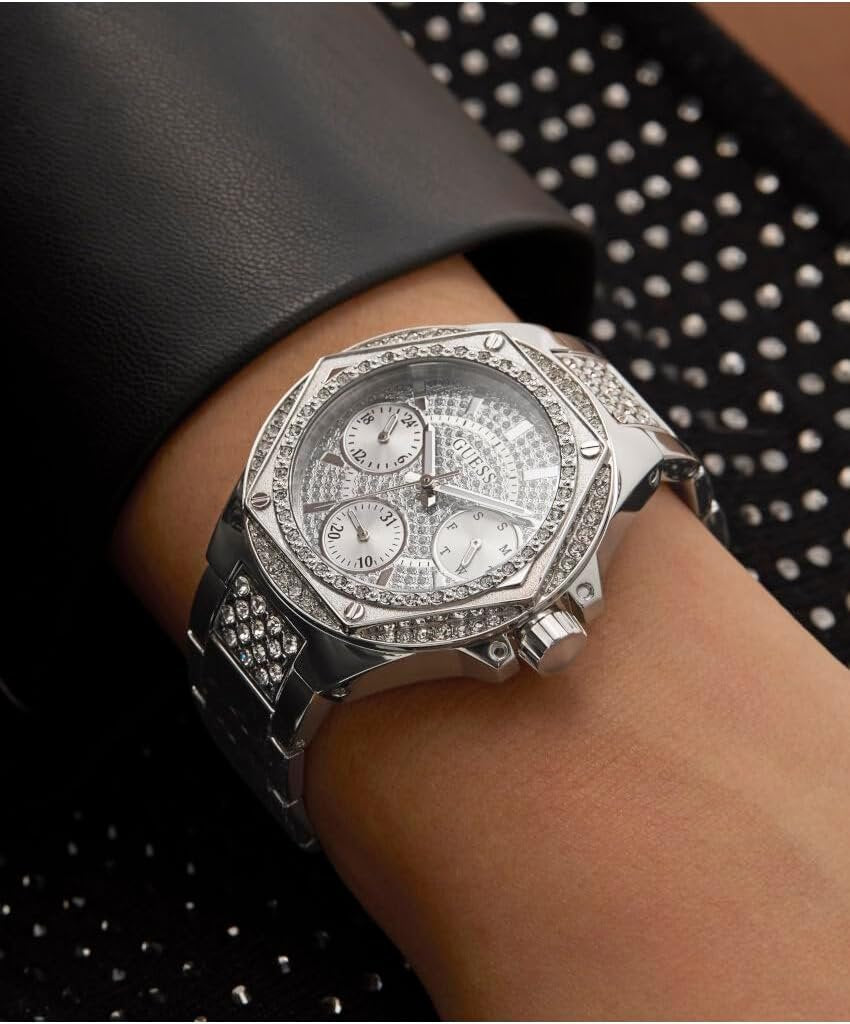Guess Armbanduhr Damen Envy Multifunktion Silber GW0878L1