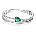 Swarovski Armreif Unisex Hyperbola Grün Rhodiniert 5665327