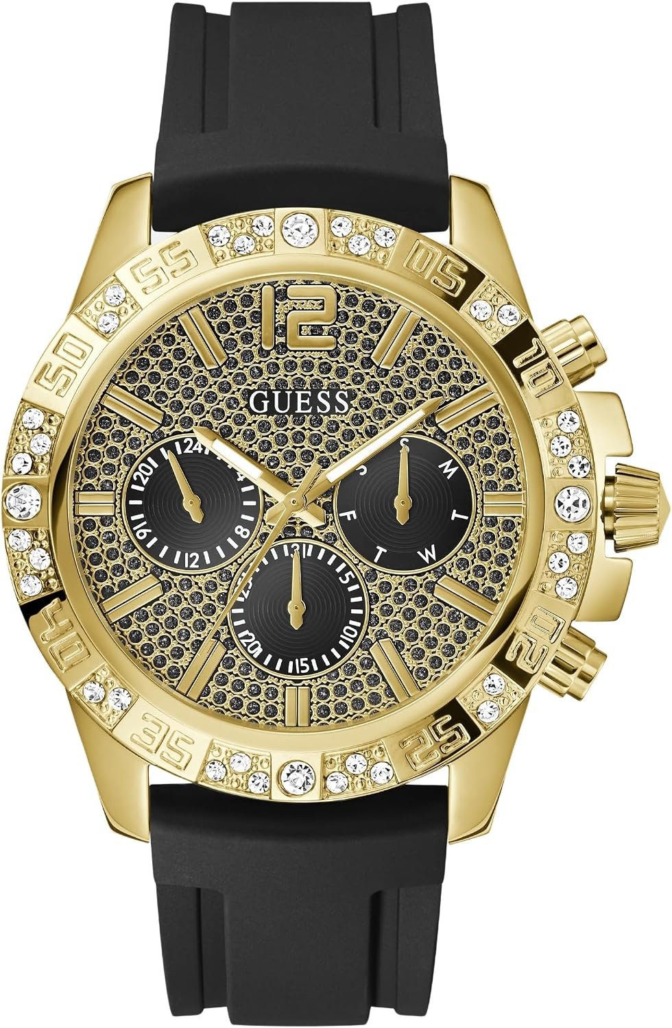 Guess Armbanduhr Herren Majestic Multifunktion Gold Schwarz GW0909G2