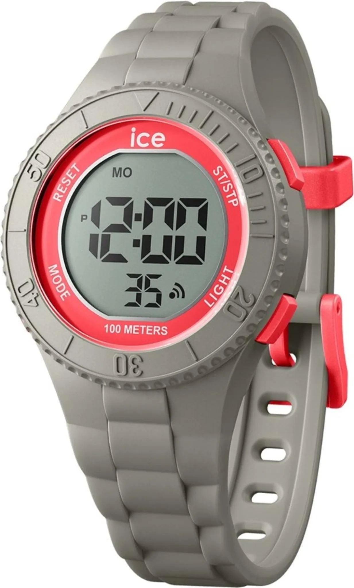 ICE-Watch Digitaluhr Unisex ICE digit Dusty coral Grau Rot 021623