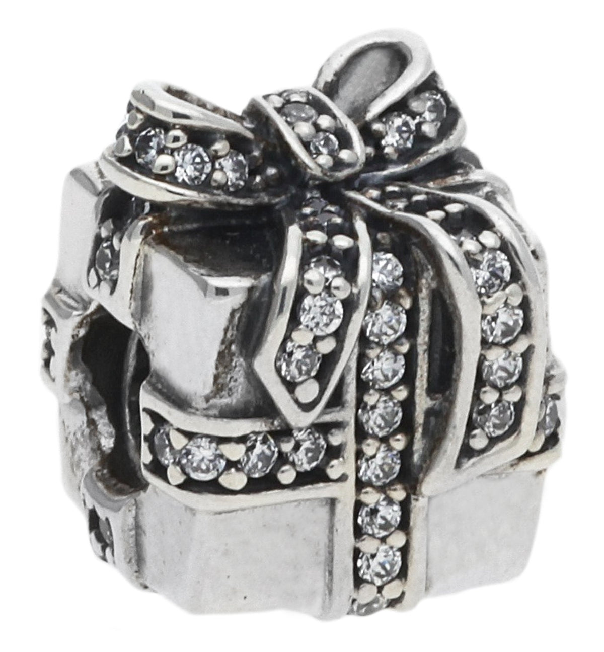 Pandora Damen Charm 925 Silber Silber/Weiß Sparkling Surprise 791400CZ