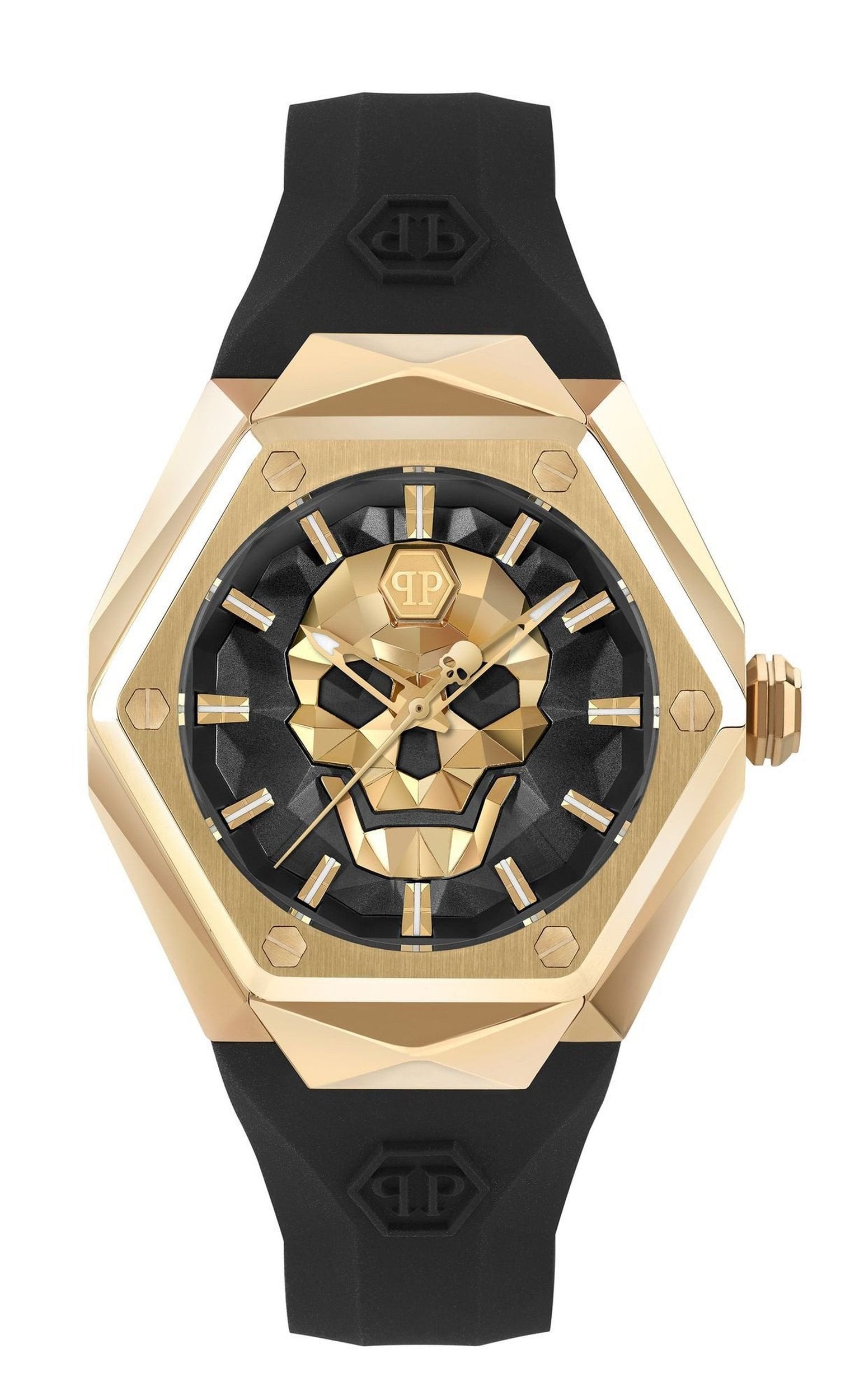Philipp Plein Damen Uhr $KULL SPIKES LADY Schwarz / Gold PWADA0224