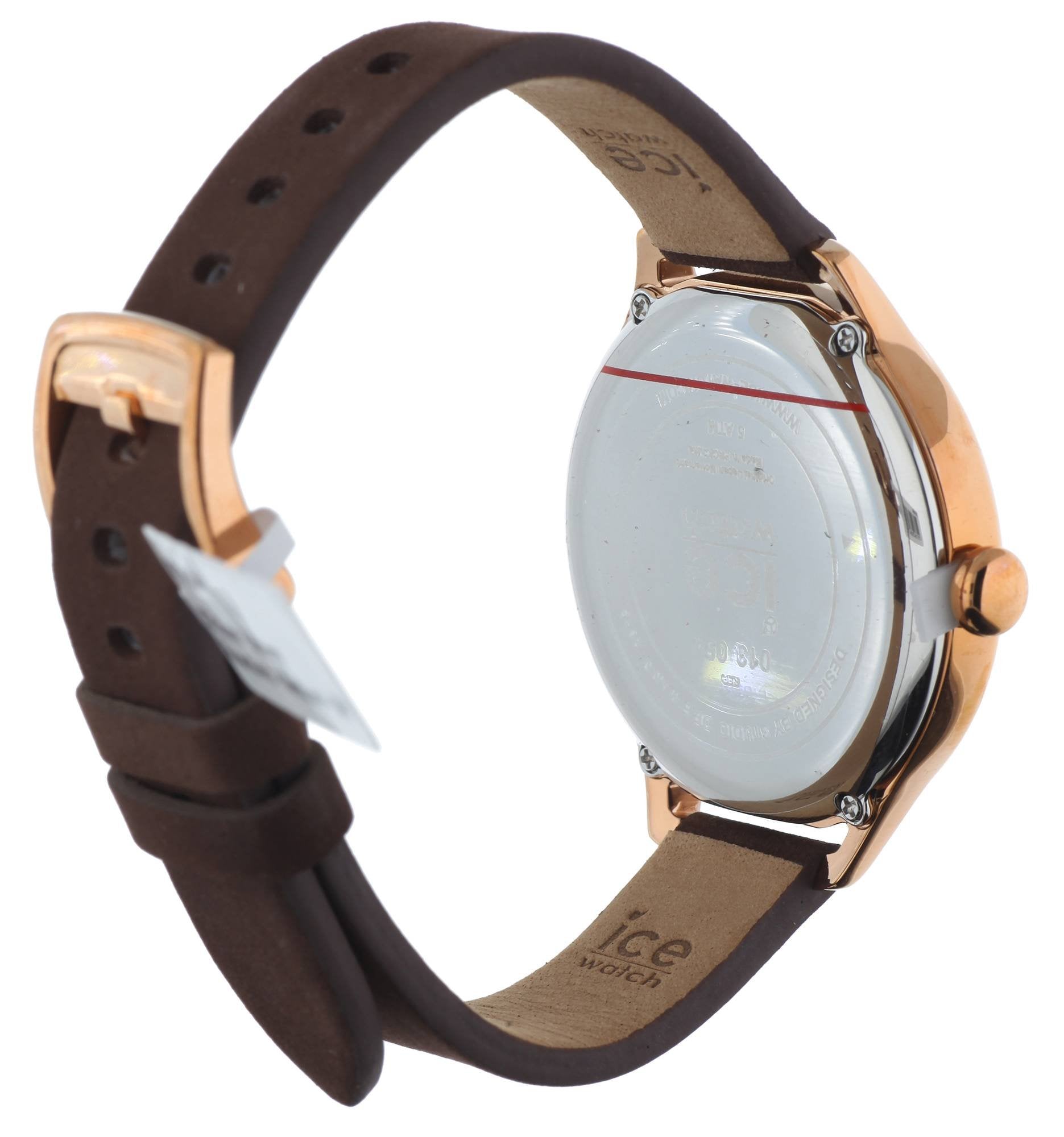 Ice‑Watch Damen Armbanduhr Ice Time Medium Braun/Roségoldfarben 013054