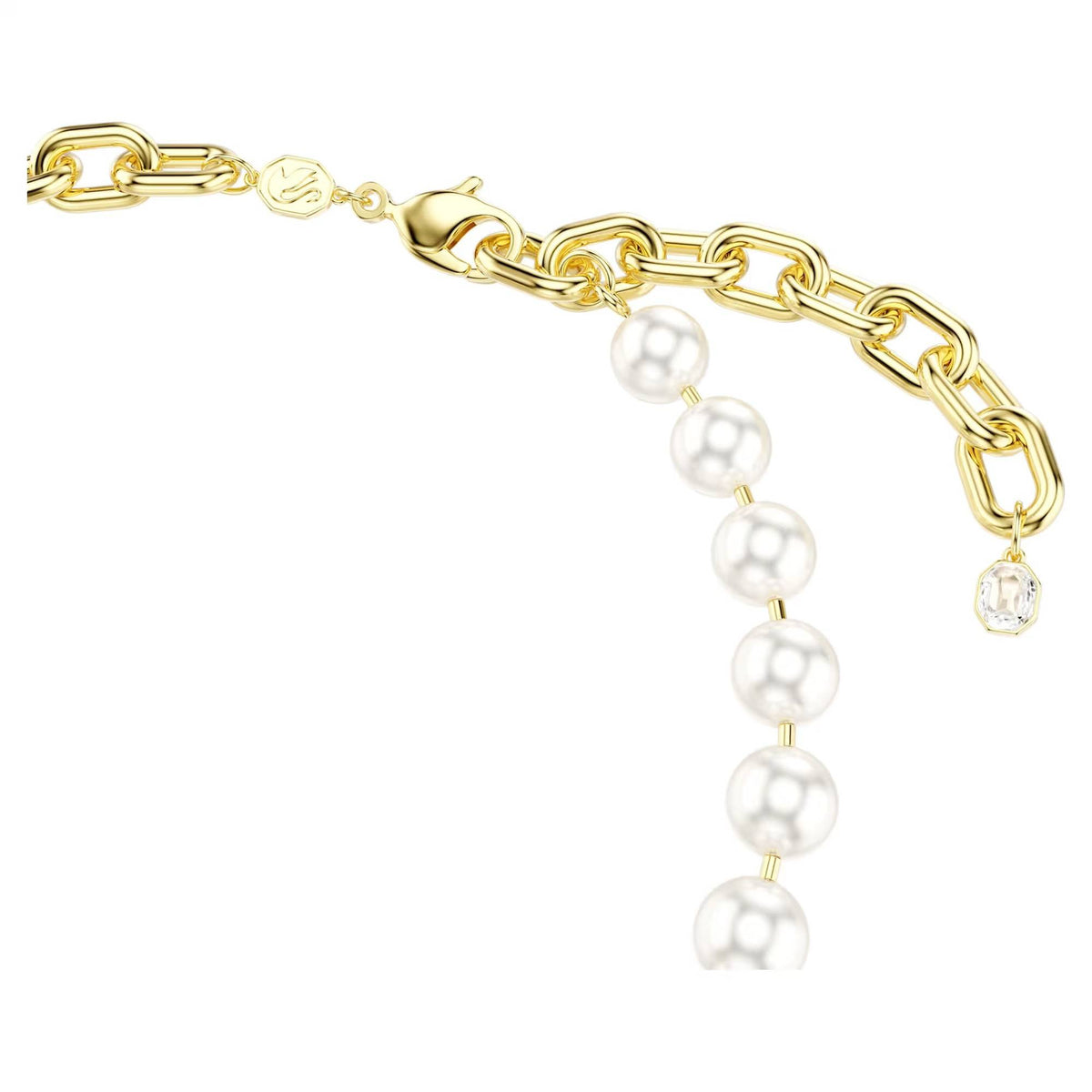 Swarovski Halskette Damen Idyllia Kristallperle Weiß Goldlegierungsschicht 5743993