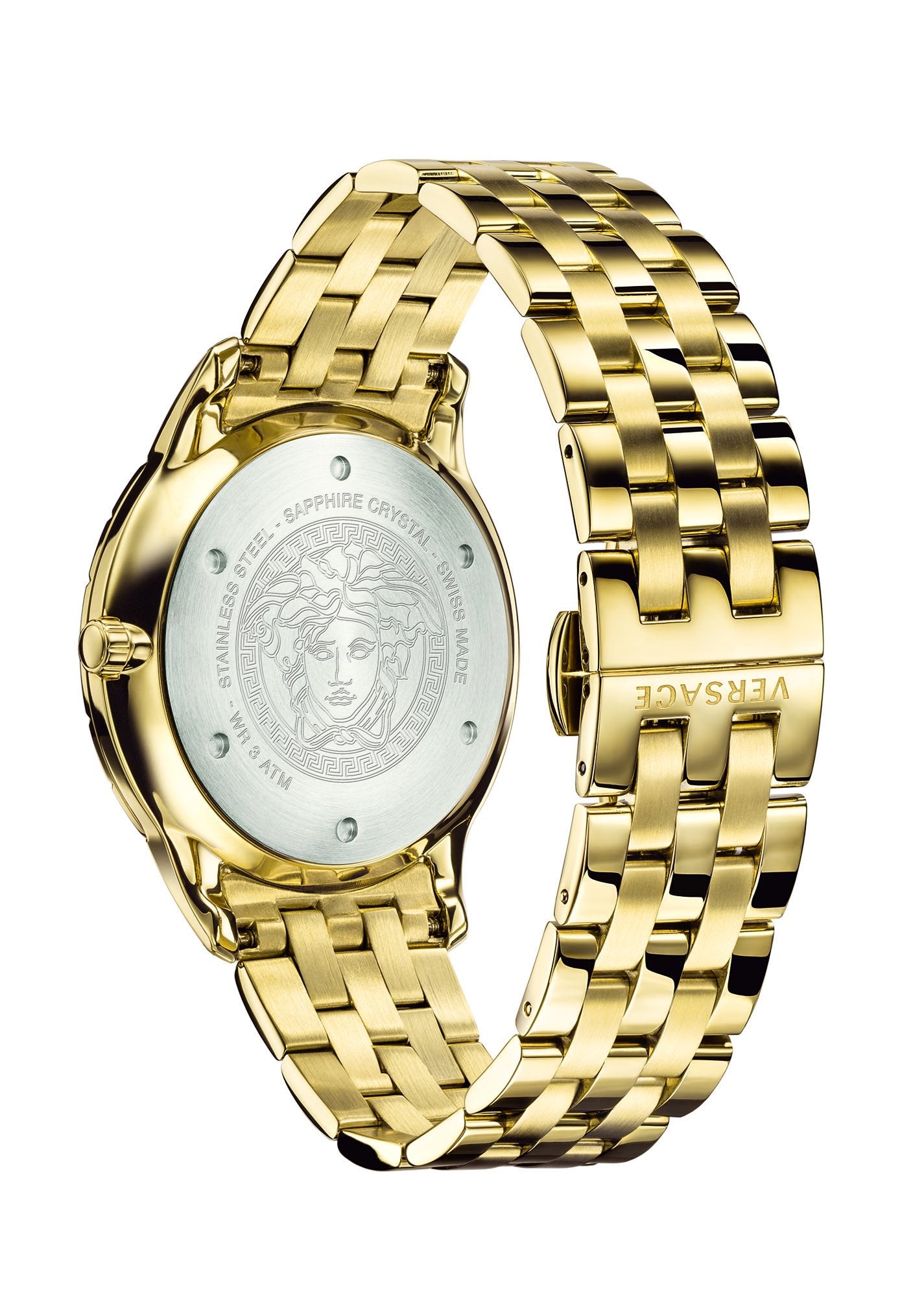Versace Univers Herrenuhr Champagne  UNIVERS Steel Strap Weißes Zifferblatt GMT 43mm VEBK00518