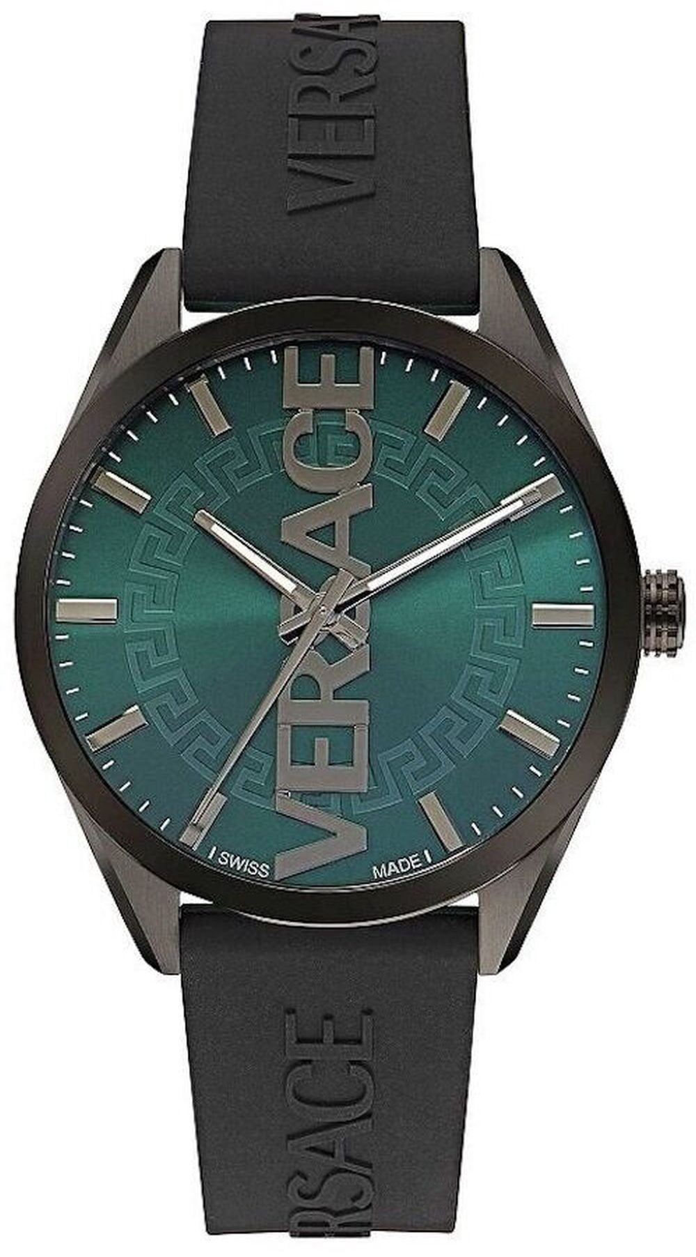 Versace Herren Armbanduhr V-VERTICAL schwarz, grün 42 mm VE3H00322
