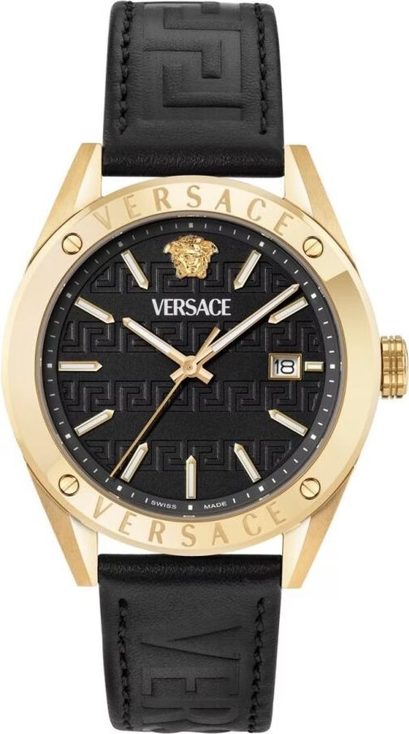 Versace Armbanduhr Unisex Athletics 3 Hands Goldfarben Schwarz VEKHA0225