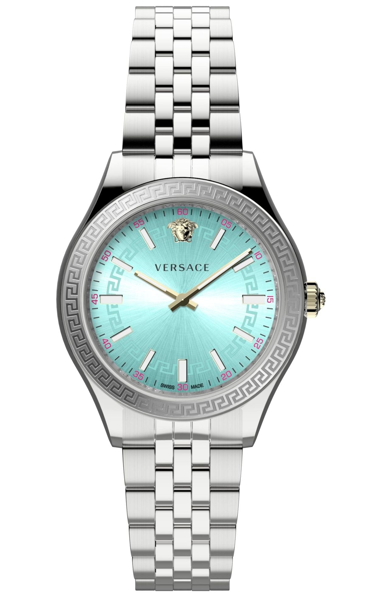 Versace Armbanduhr Damen Hellenyium Lady Silber Blau VEHU00924