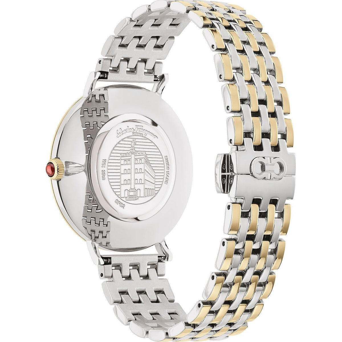 Salvatore Ferragamo Damenuhr Minuetto Quarz Bicolor Grün 36 mm SF8200920