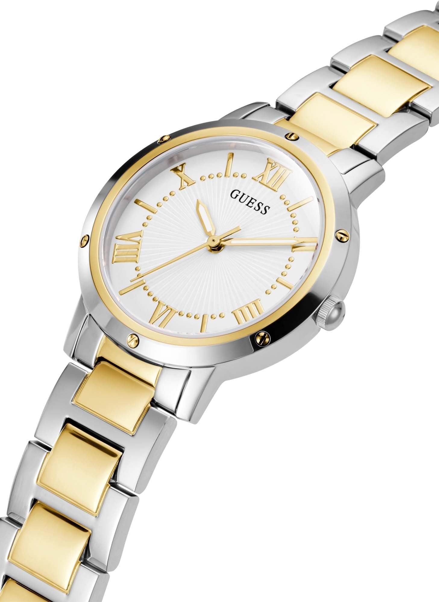 Guess Damen Armbanduhr Dawn silber, gold 34 mm GW0404L2
