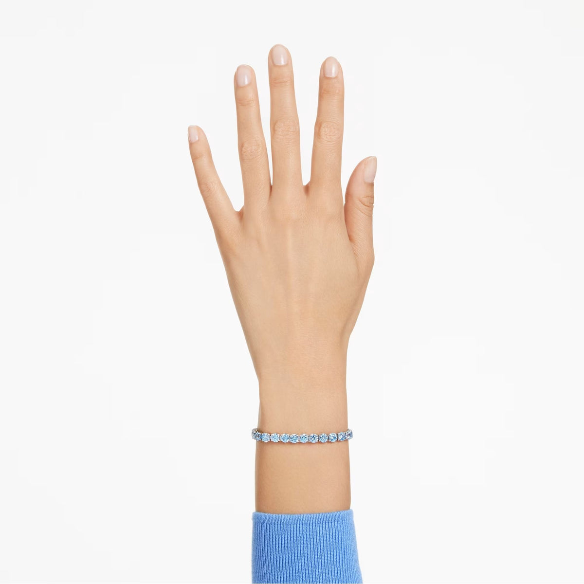 Swarovski Armband Unisex Matrix Tennis „Round‑Cut Blue“ Länge: ca. 19 cm (7 ½″) Größe XL Rhodium 5660914