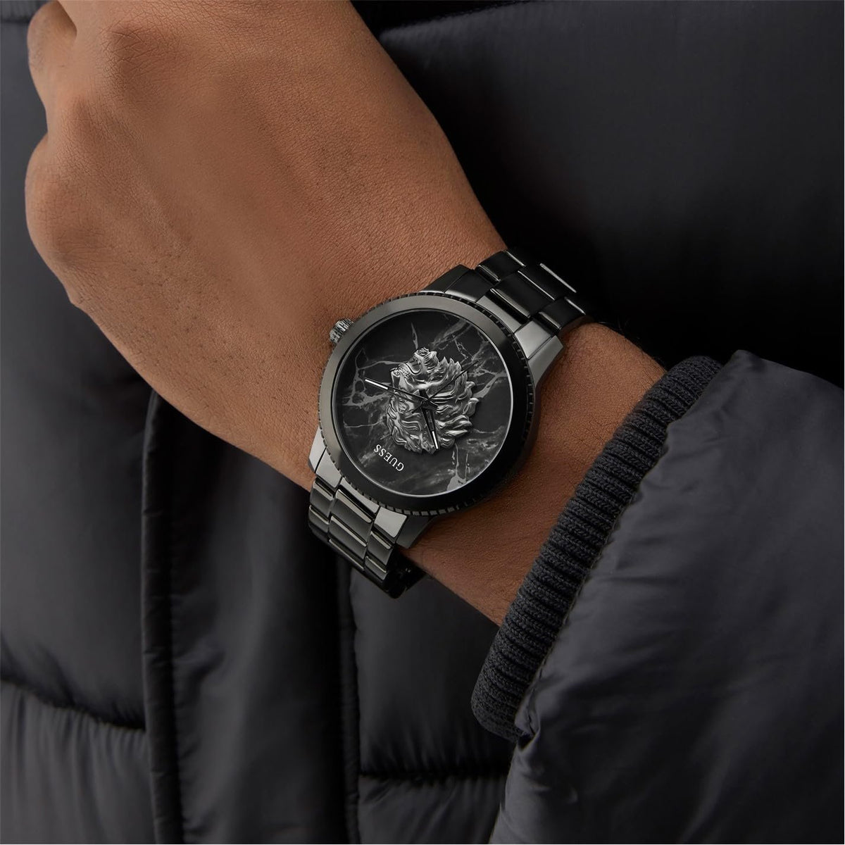 Guess Analoguhr Herren Monarch Schwarz GW0958G3