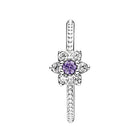 PANDORA Damen-Vergissmeinicht 925 Silber lila Zirkonia Gr. 54 (17.2)-190990ACZ-54