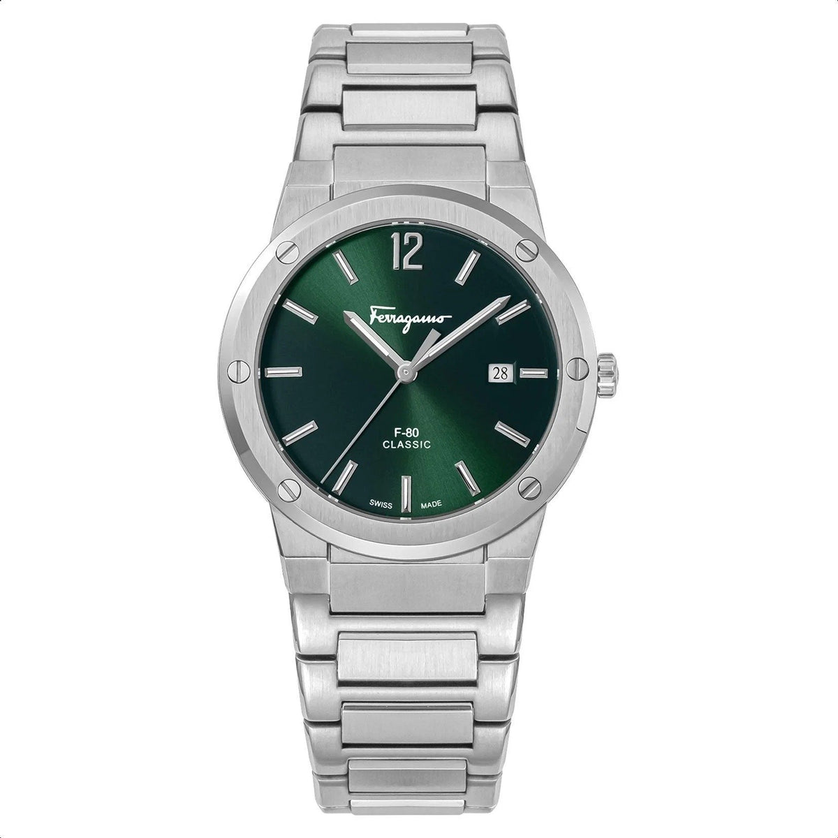 Salvatore Ferragamo Herrenuhr F 80 Classic Quarz Grün 41 mm SFDT02123