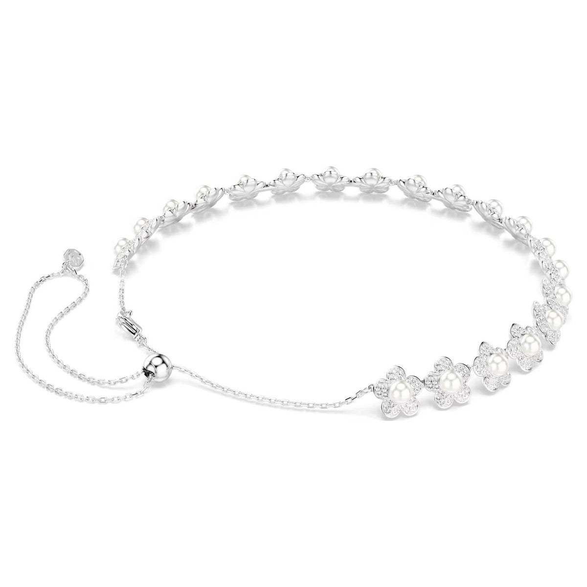 Swarovski Halsband Unisex Ariana Grande x Swarovski Kristallperle Rundschliff Weiß Rhodiniert 5751250