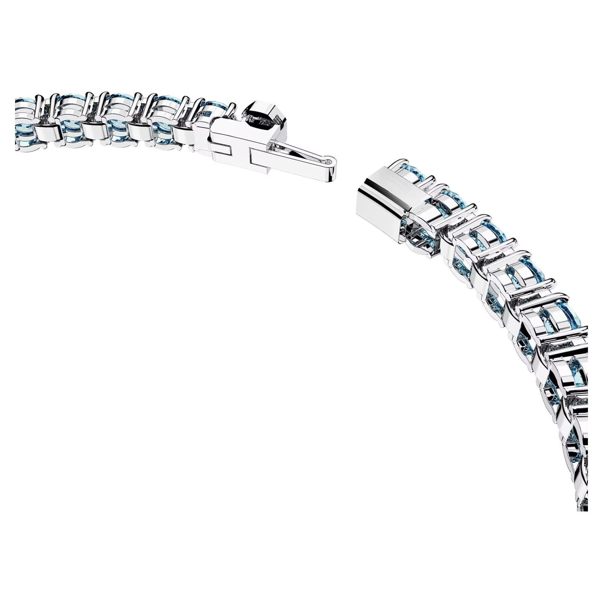 Swarovski Armband Unisex Matrix Tennis „Round‑Cut Blue“ Länge: ca. 17,5 cm (6 7/8″), Größe L Weiß/Rhodium 5648929