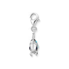 Thomas Sabo Charm-Anhänger Fisch 925 Sterlingsilber geschwärzt Glas-Keramik Stein pink Opalsynthetischer Spinell Zirkonia