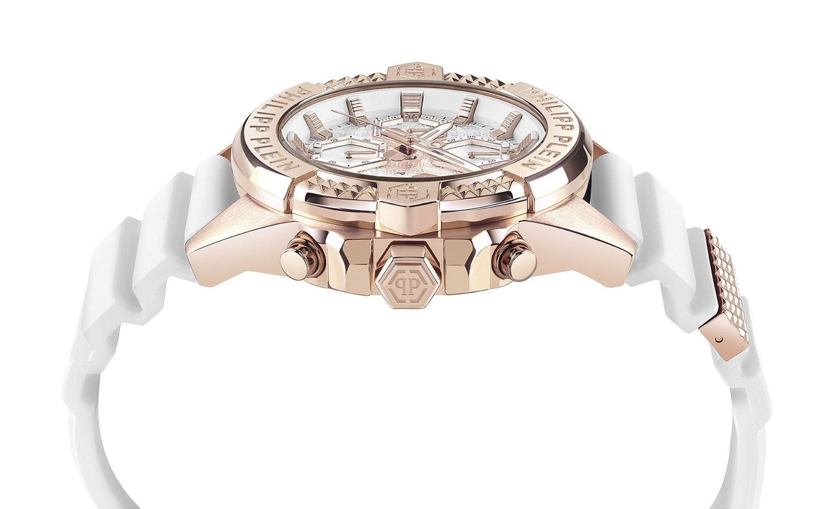 Philipp Plein Herrenuhr The $kull Chrono Schwarz/Weiß PWWFA0325