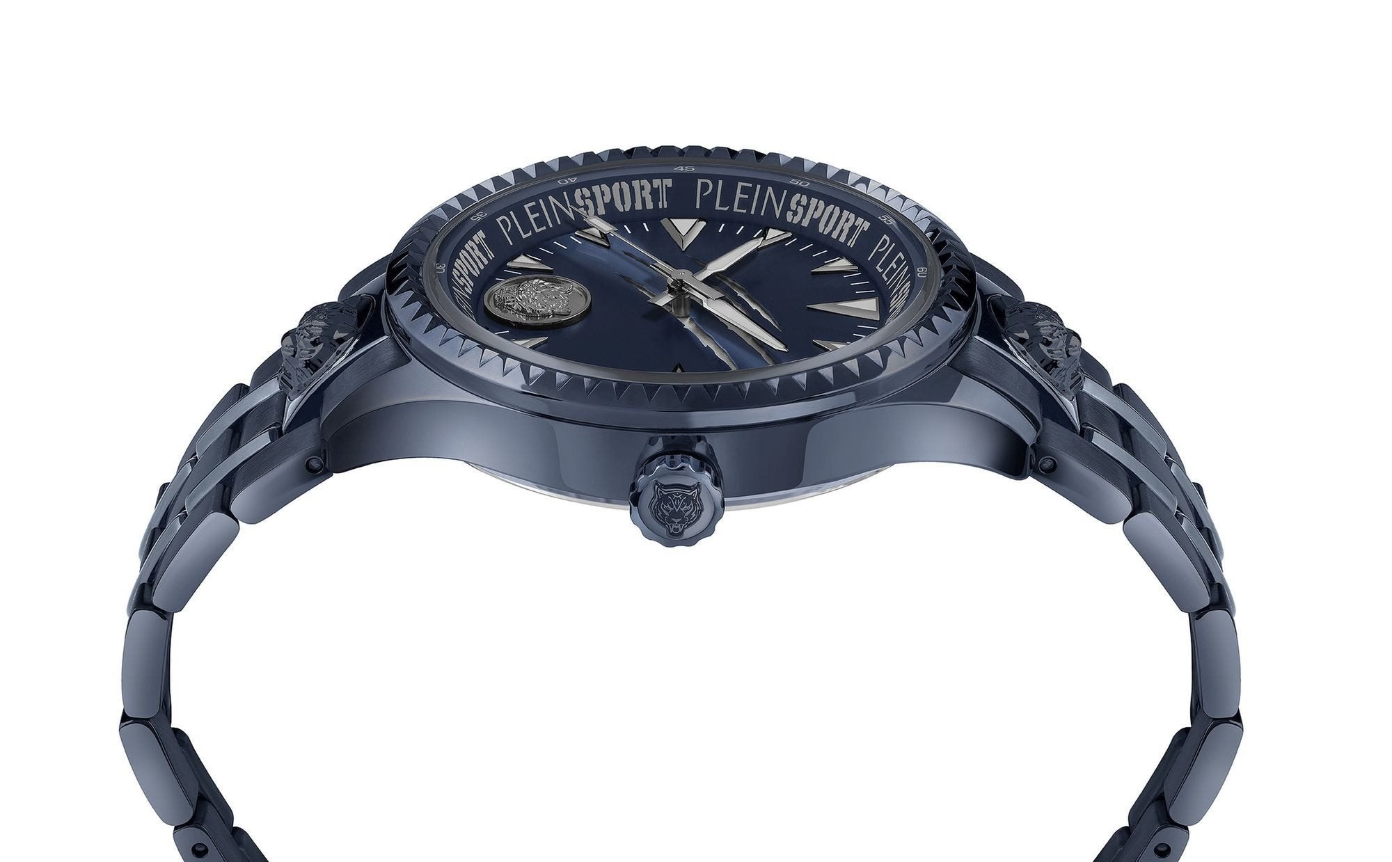 Plein Sport Herren Uhr LINEMAN PS5BA1224 Edelstahl IP Blue 45 mm