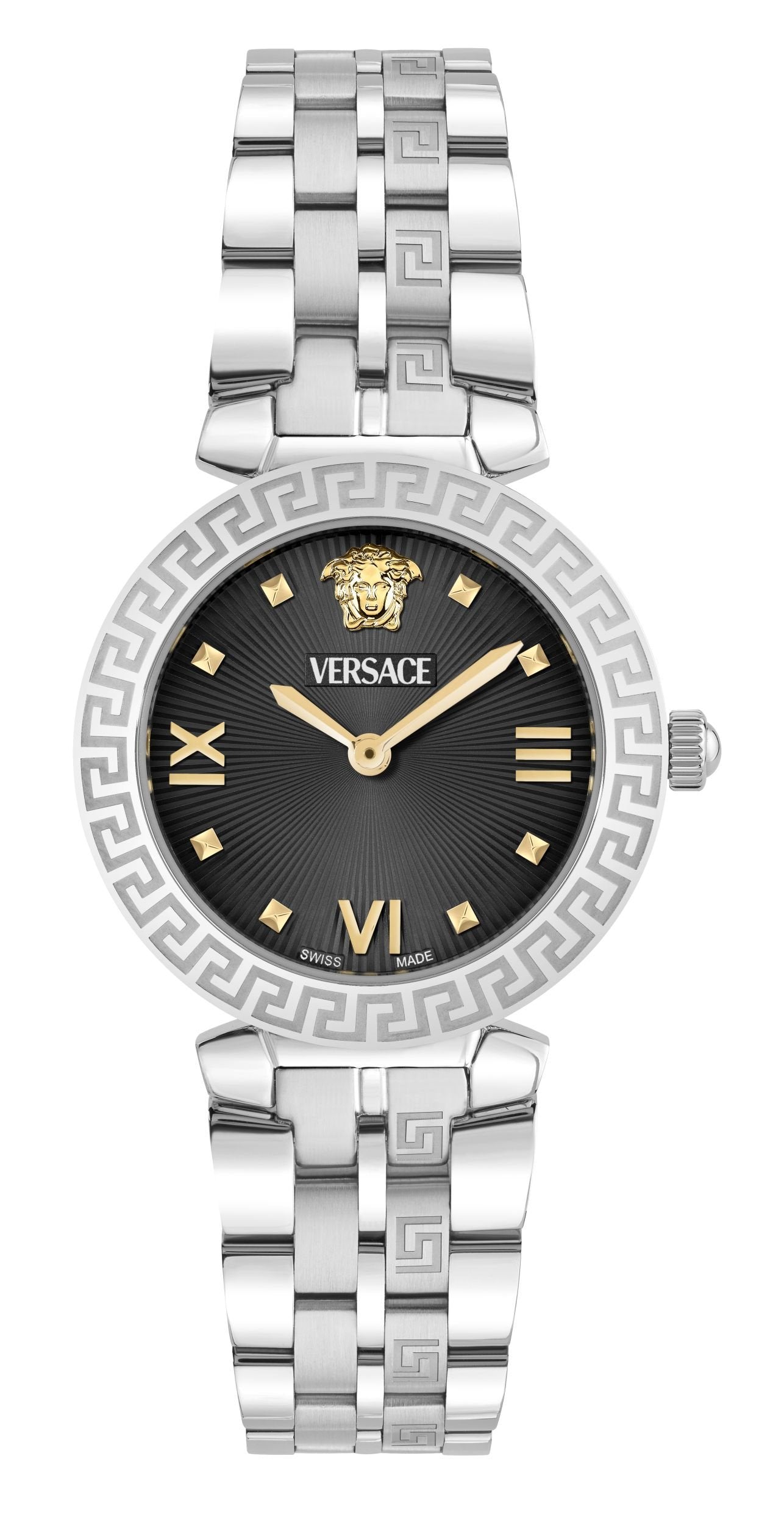Versace Armbanduhr Damen Daphnis Rest 32 mm Silber Schwarz VEOCA0625