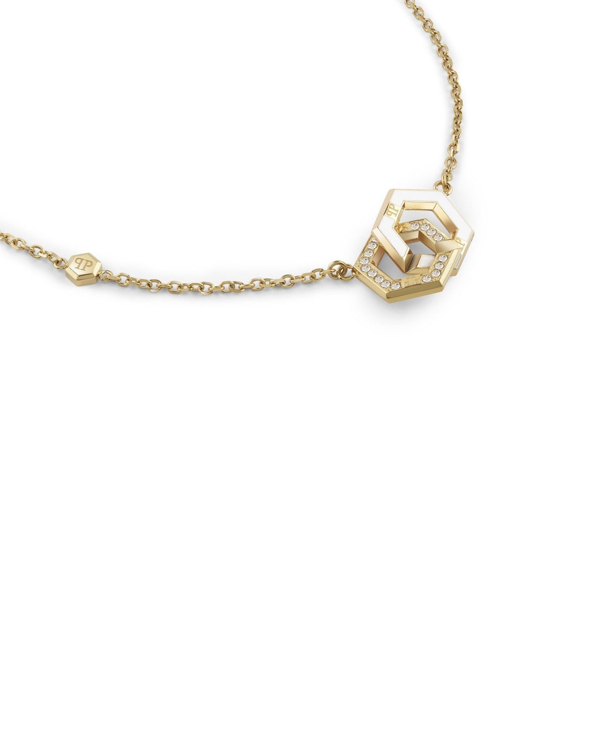 Philipp Plein Kette mit Anhänger Damen Hexagon Crystal Gold PJREA15NU