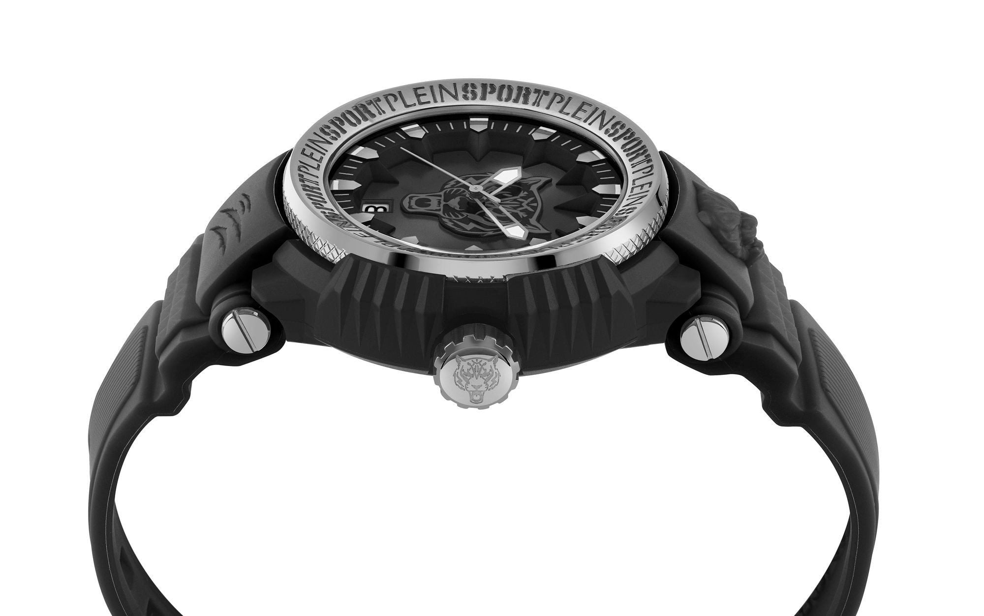 Philipp Plein Unisex Uhr Tiger Power PSEDA0124 Schwarz Kunststoff 45 mm