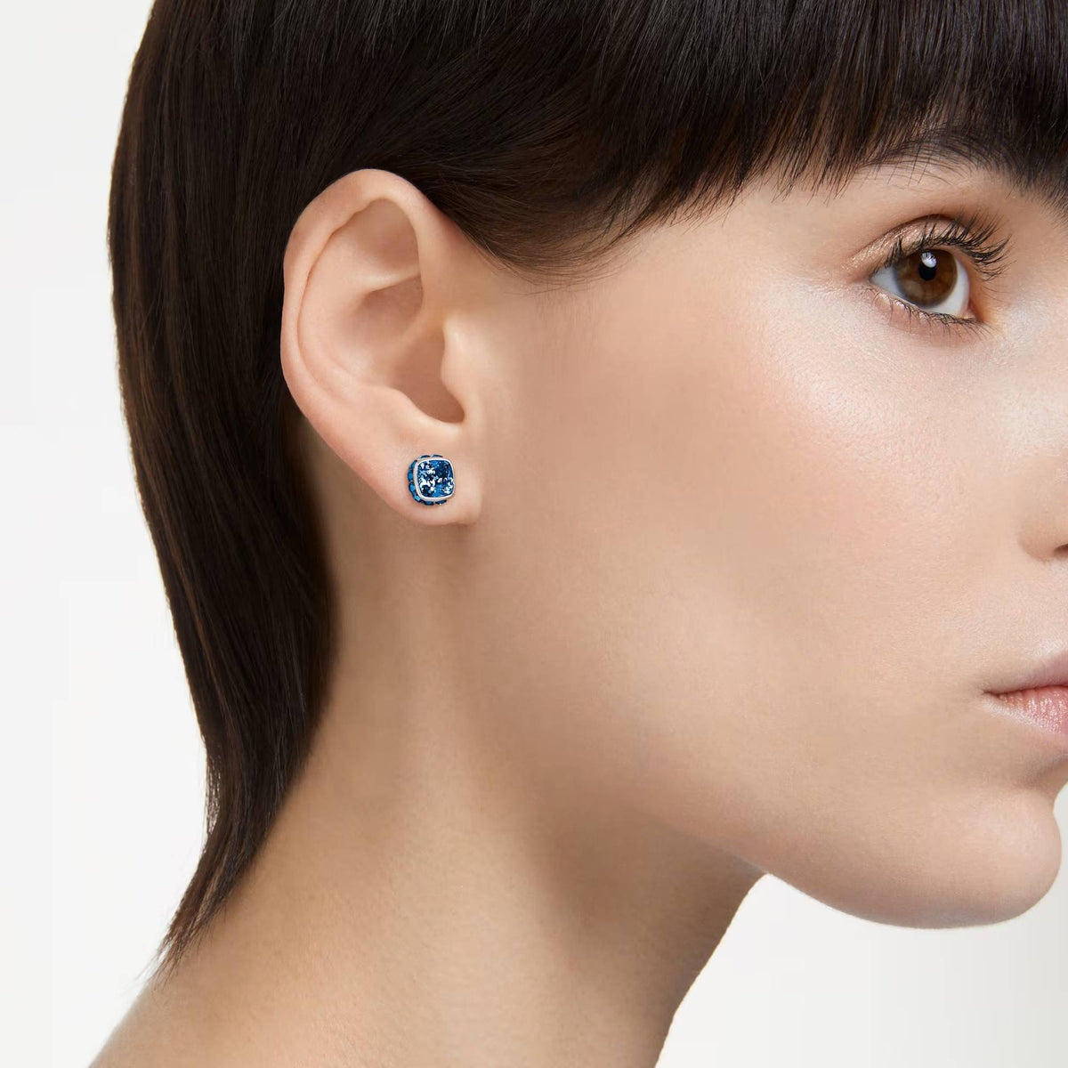 Swarovski Schmuck Unisex Birthstone Stud Earrings Square Cut Dezember Blau Rhodiniert 5660796