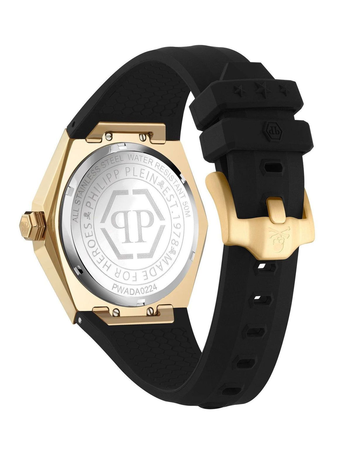 Philipp Plein Damen Uhr $KULL SPIKES LADY Schwarz / Gold PWADA0224