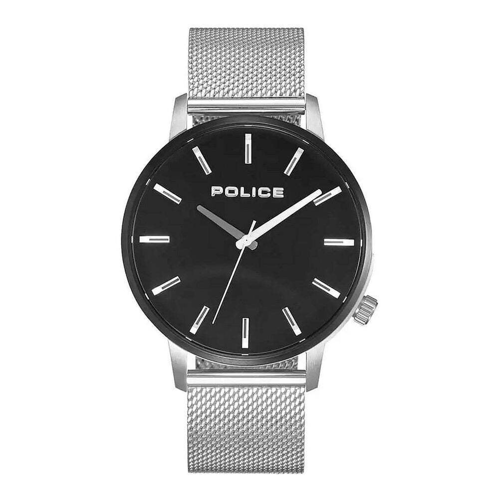 Police Herrenuhr Schwarz Silber Edelstahlarmband MARMOL PL.15923JSTB/02MM