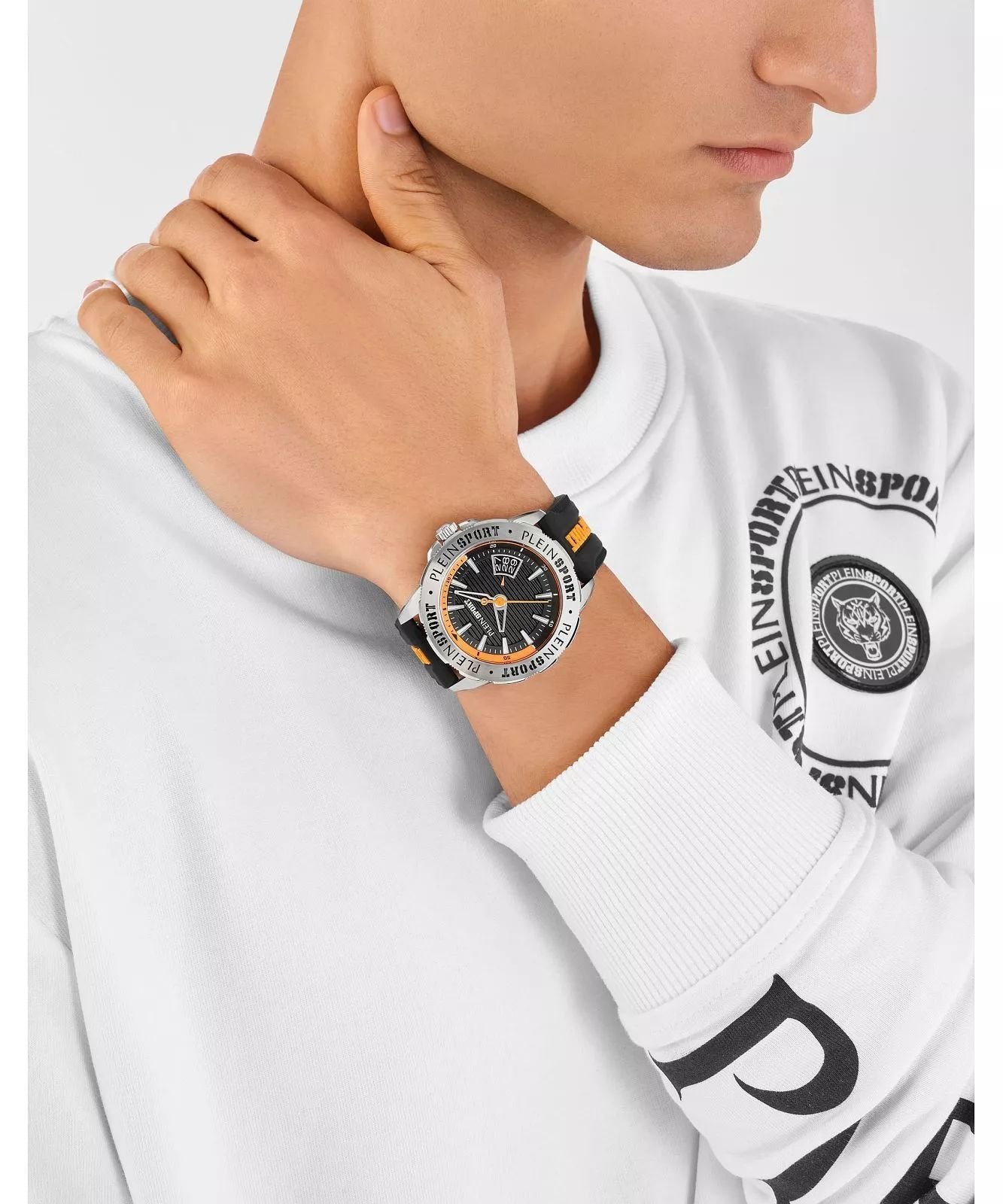 Plein Sport Herren Uhr Rampage PSGDA0324 Schwarz/Orange Silikon 44 mm
