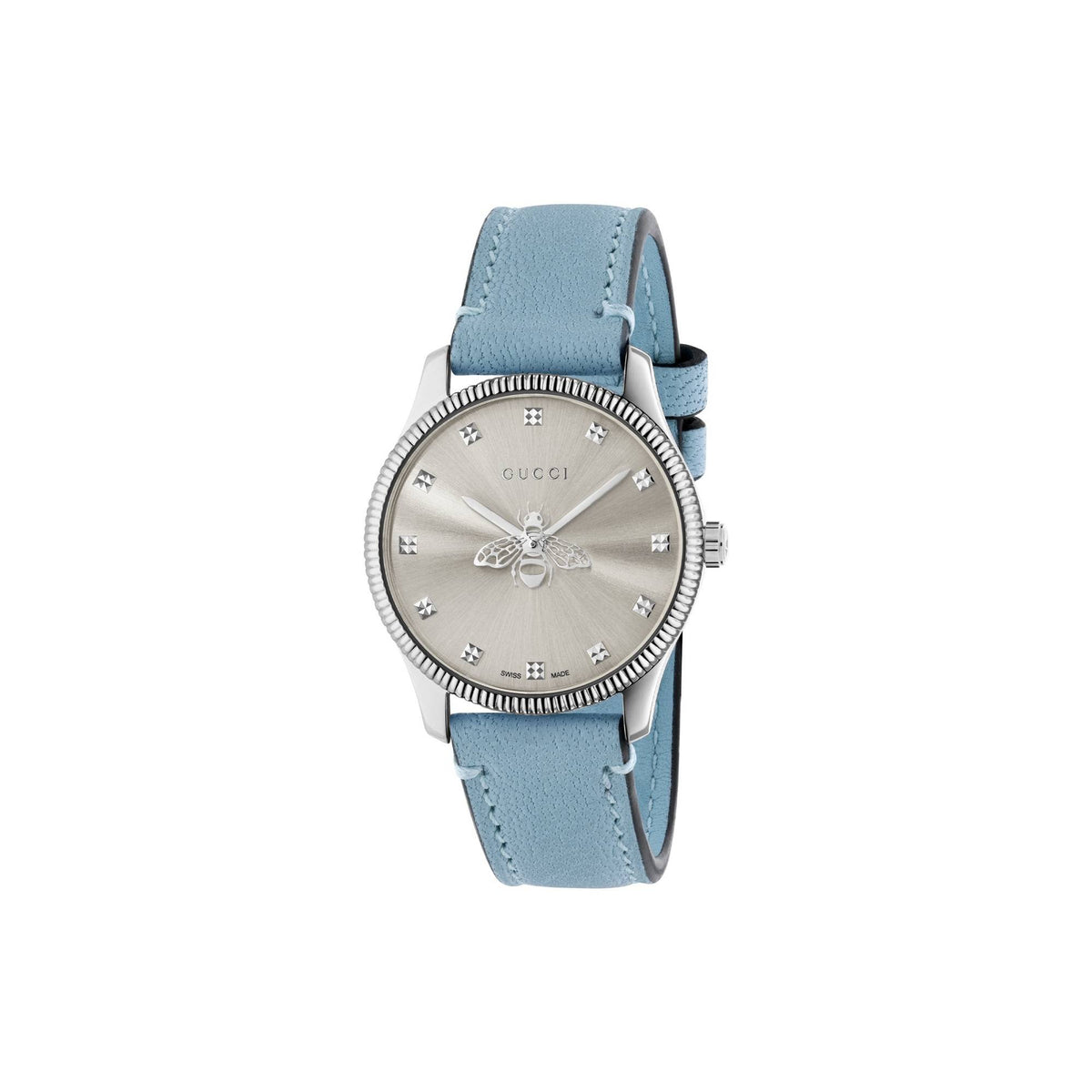 Gucci 717867 I18G0 8183 G-TIMELESS S/STEEL/CALF 8183 U SILVER/GREY/BLUE