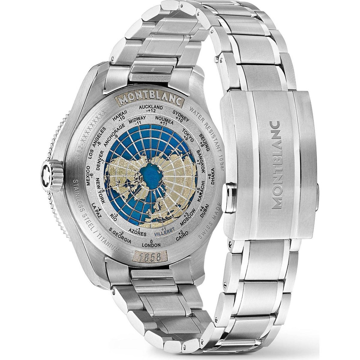 Montblanc Automatikuhr Herrenuhr Montblanc GMT Silber 129615