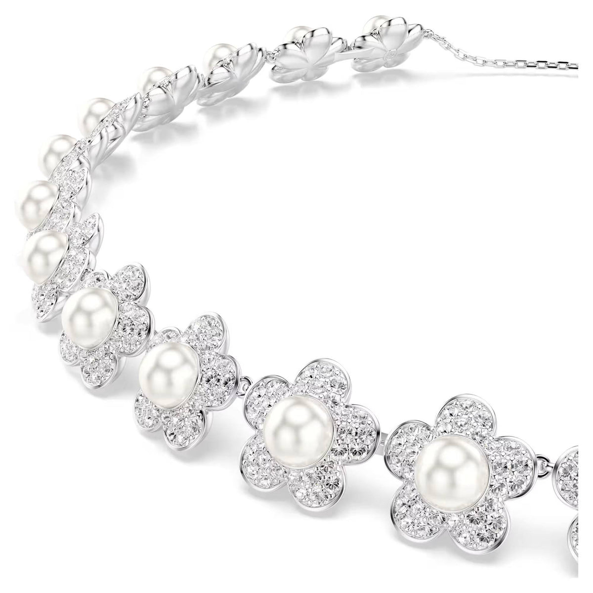 Swarovski Halsband Unisex Ariana Grande x Swarovski Kristallperle Rundschliff Weiß Rhodiniert 5751250
