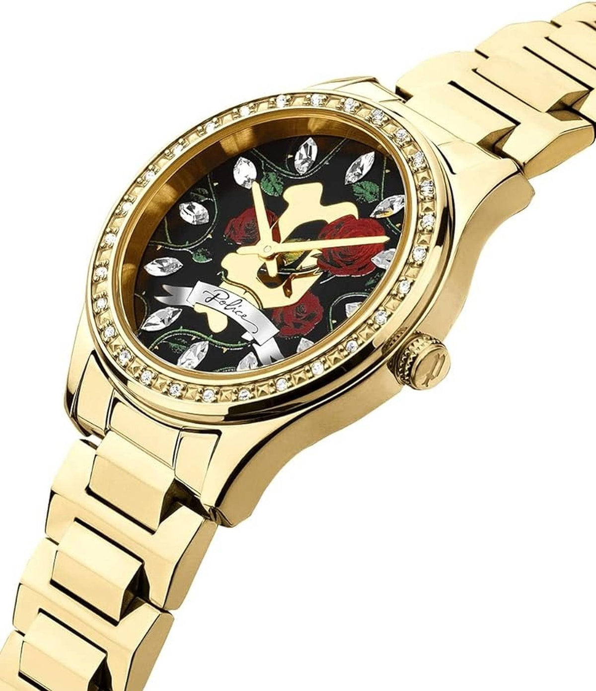 Police Armbanduhr Damen PAHIA Schwarz Gold PL PEWLG2109903