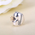 Pandora Damen-Charm Prinzessin Heart 925 Silber Zirkonia pink Kissenschliff - 791375PCZ