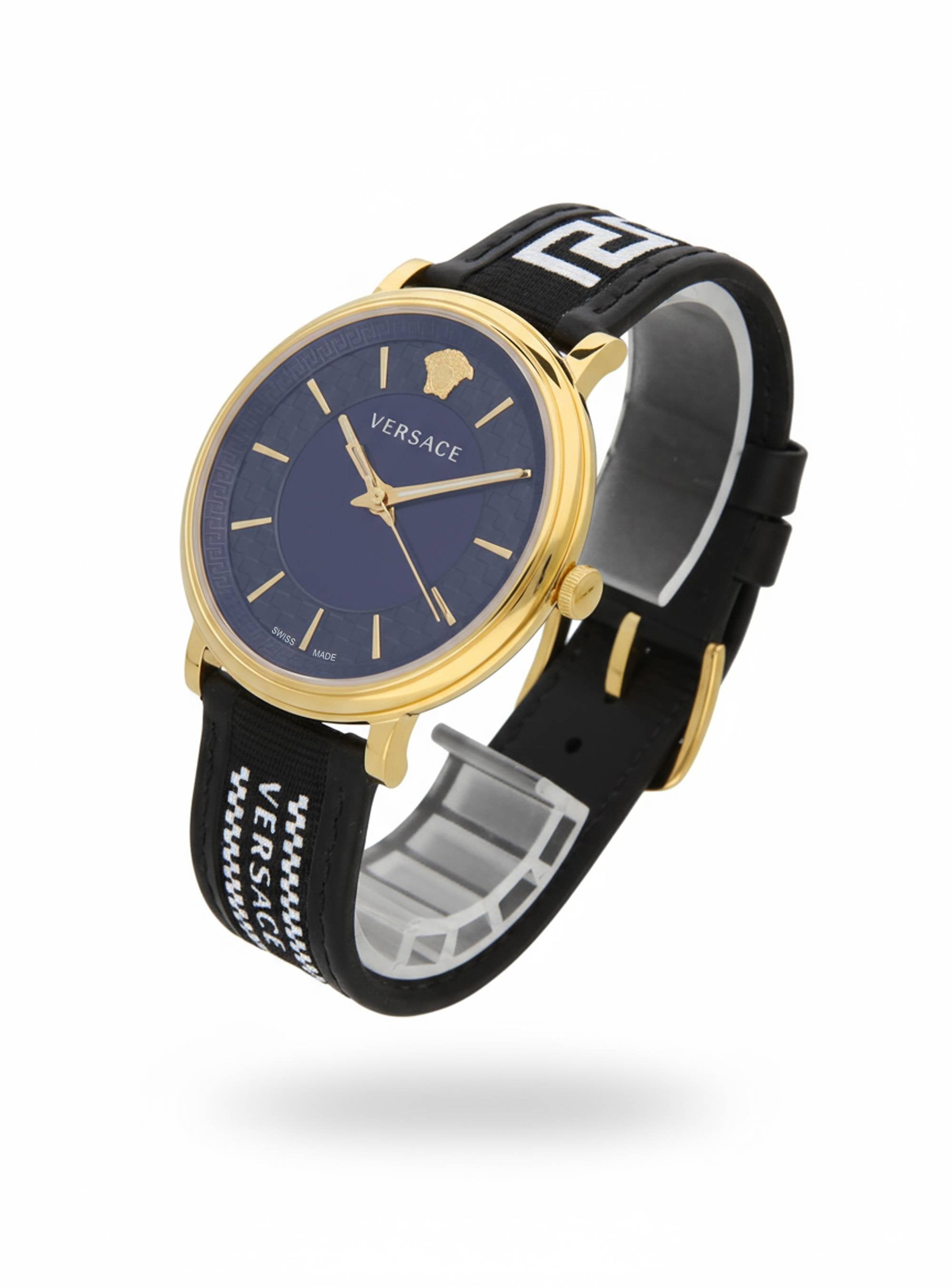 Versace Uhr Herrenuhr V‑CIRCLE VE5A01821 Blau/Gold