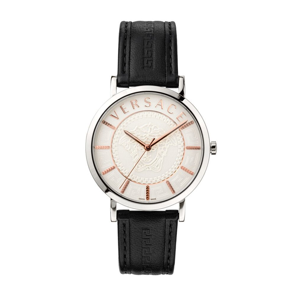 Versace Herren Armbanduhr V-ESSENTIAL schwarz, silber 40 mm VEJ400721